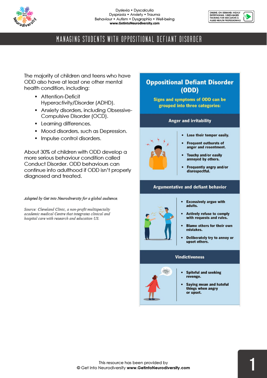 Managing Students With ODD