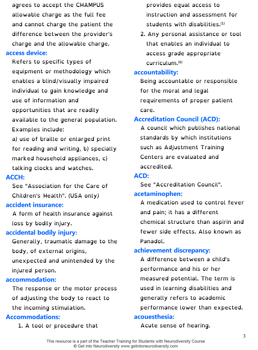 Dictionary for Learning Difficulties and Disabilities