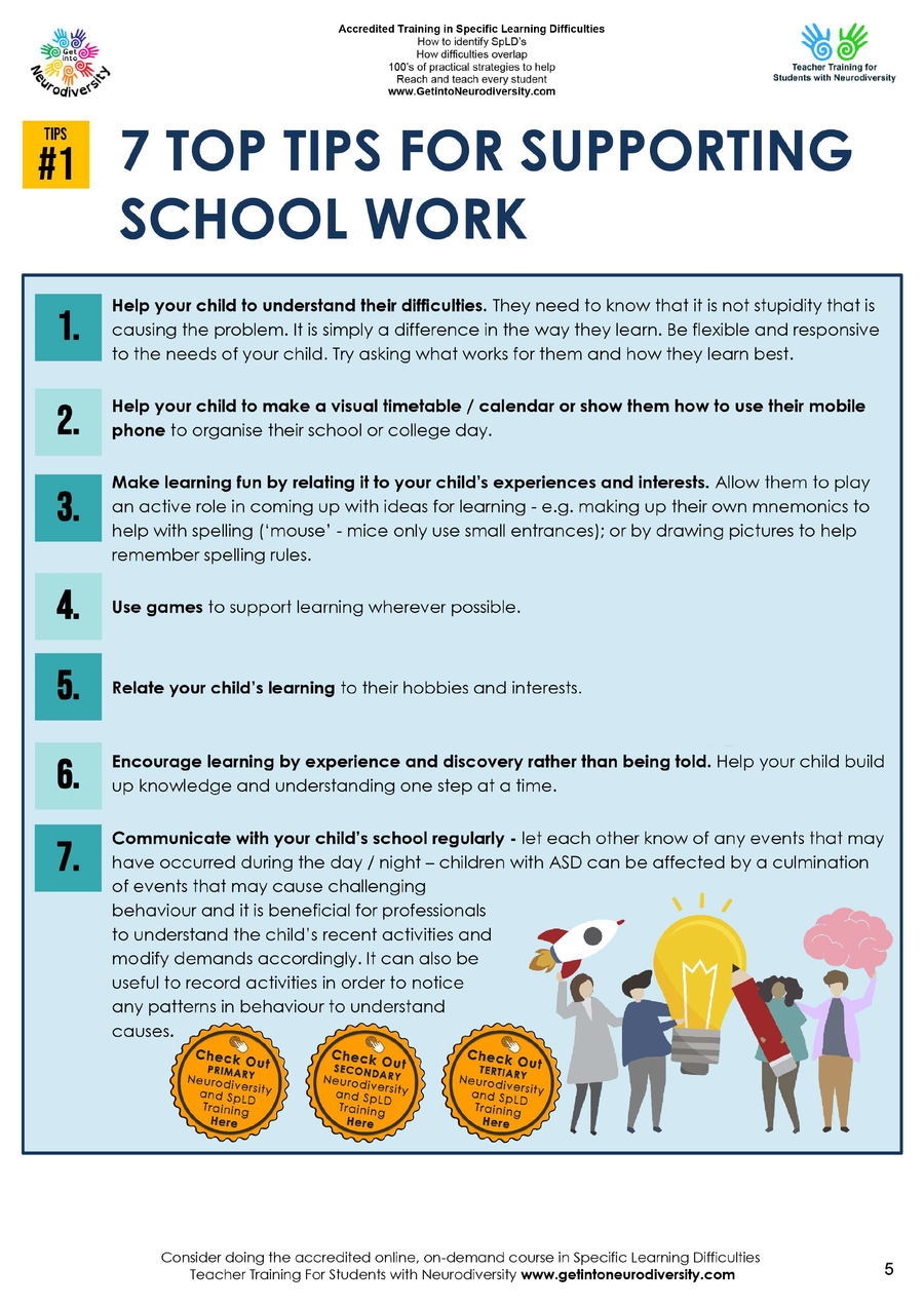 Top Teaching Tips for Students with SpLD's